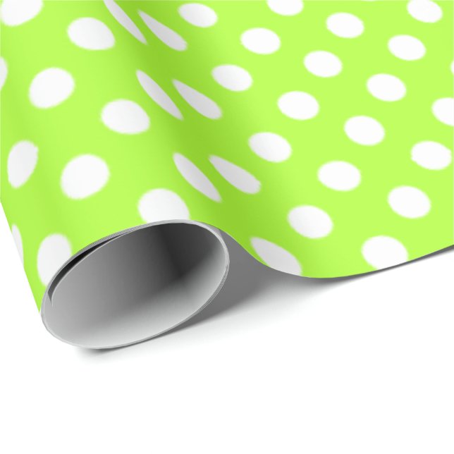 Polka Dots Green-Yellow Wrapping Paper (Roll Corner)