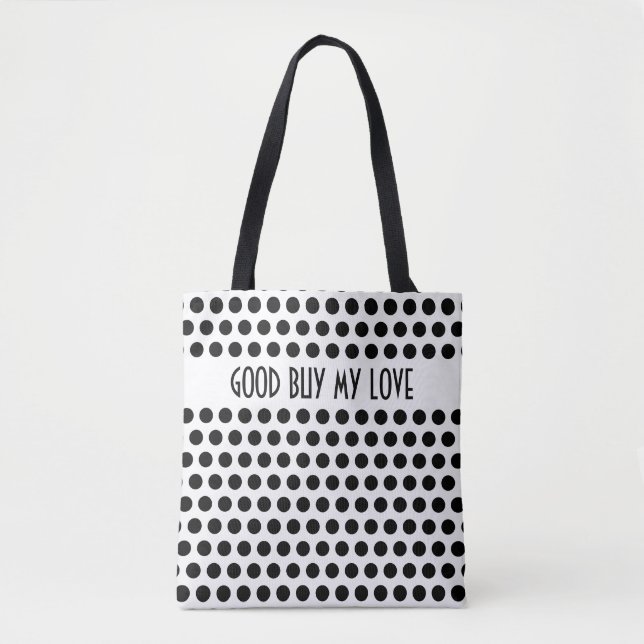 Polka Dots grid pattern white + your backgr. Tote Bag (Front)