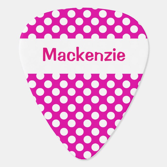 Polka Dots Guitar Pick Personalized Name and Color
