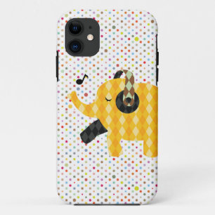 Polka Dots Happy Dancing Elephant iPhone 5 Case