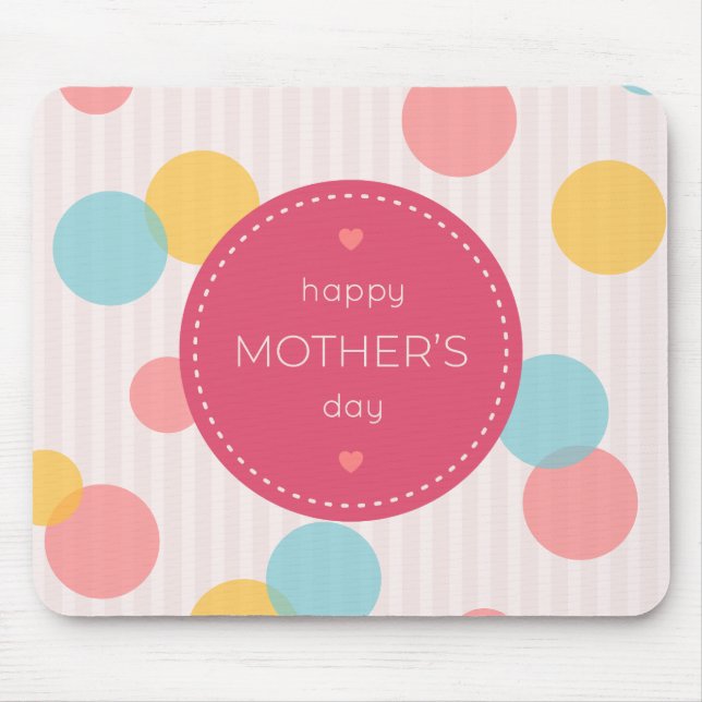 Polka Dots Happy Mother's Day | Mouse Pad (Front)