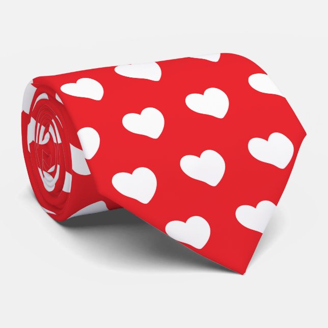 Polka dots hearts neck tie (Rolled)