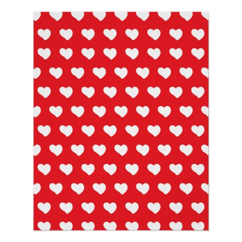 Polka dots hearts poster