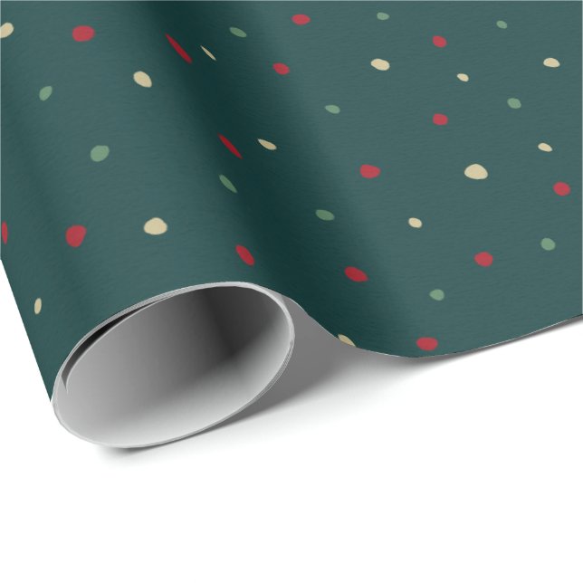 Polka Dots Holiday Wrapping Paper (Roll Corner)