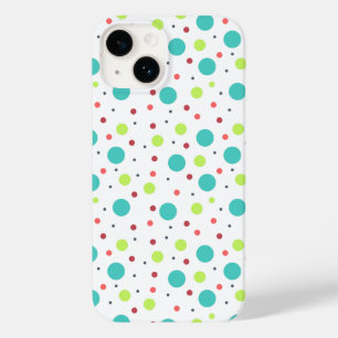 Polka Dots in Bright Green Blue Red Pink Gray Case-Mate iPhone 14 Case
