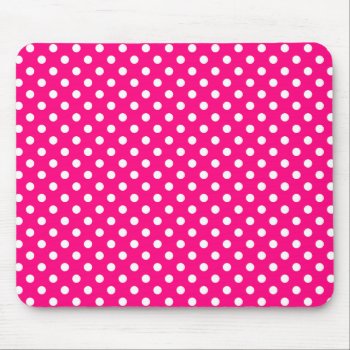 Polka Dots In Bright Pink Mousepad by ipad_n_iphone_cases at Zazzle
