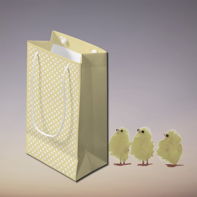 polka dots in butter  yellow small gift bag (Creator Uploaded)