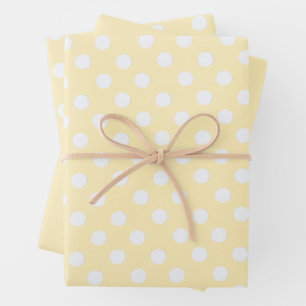 polka dots in butter  yellow wrapping paper sheets