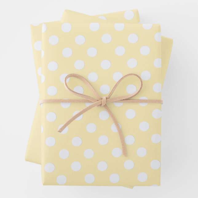 polka dots in butter  yellow wrapping paper sheets (In situ)