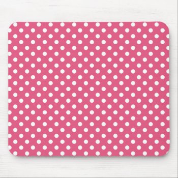 Polka Dots In Dark Pink Mousepad by ipad_n_iphone_cases at Zazzle