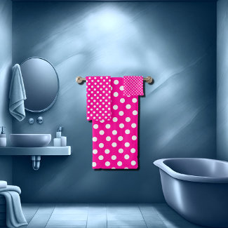 Polka dots in Fluorescent Pink