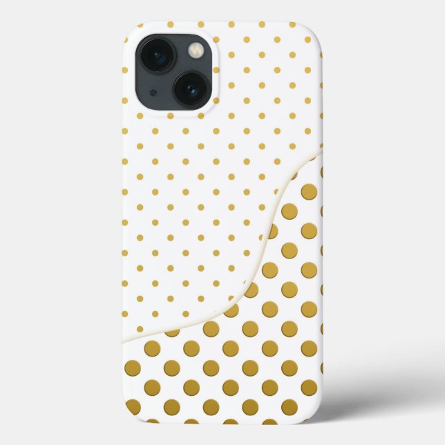 Polka Dots in Gold and White Case-Mate iPhone Case (Back)