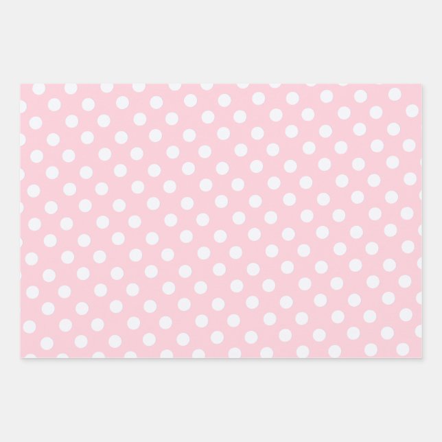 polka dots in pastel pink  wrapping paper sheets (Front)