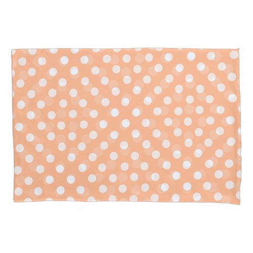 polka dots in Peach  Fuzz Pillow Case