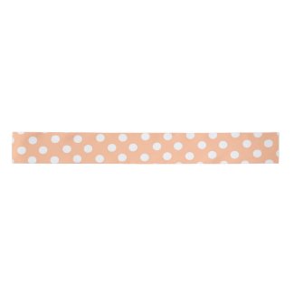 polka dots in peach  fuzz  satin ribbon