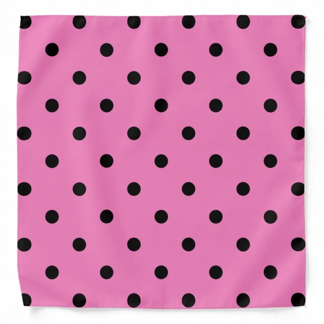 Polka Dots in Pink and Black Bandana (Front)