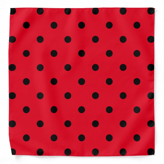 Polka Dots in Red and Black Bandana (Front)