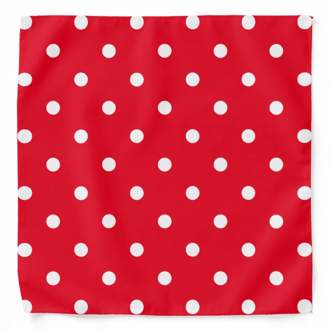 Polka Dots in Red and White Bandana (Front)