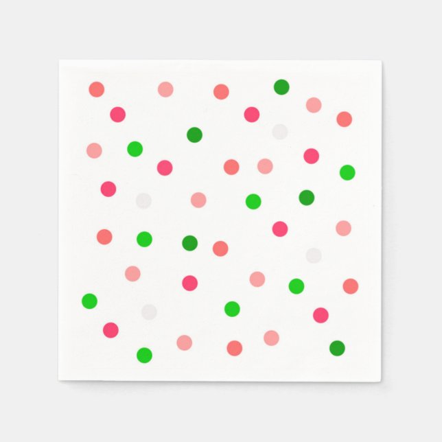 Polka Dots in Watermelon Colors Napkins (Front)