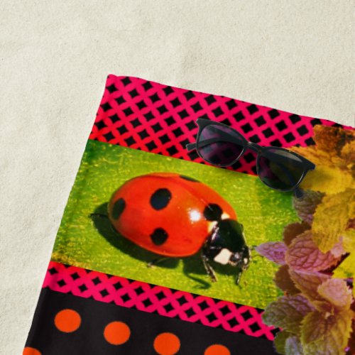 Polka Dots Ladybug Beach Towel