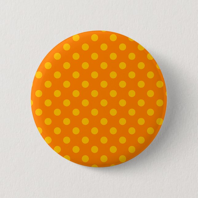 Polka Dots Large - Amber on Orange Pinback Button (Front)
