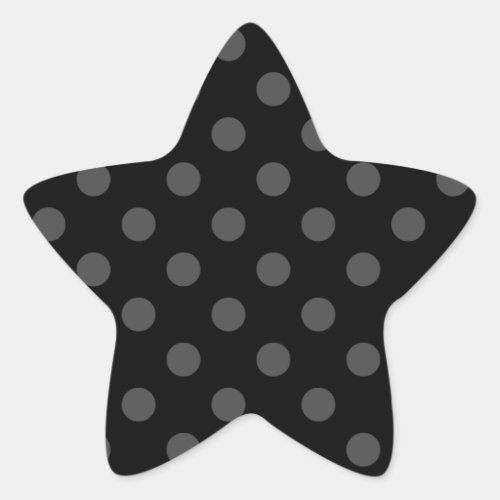 Polka Dots Large _ Gray on Black Star Sticker