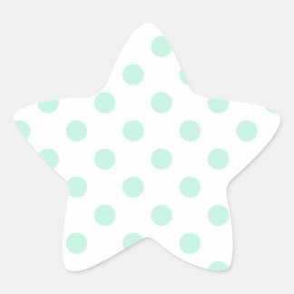 Polka Dots Large - Magic Mint on White Star Sticker