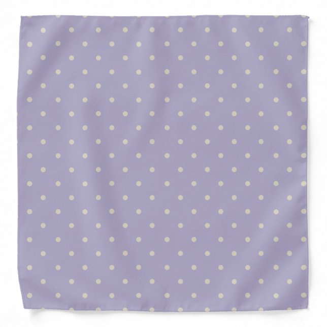 Polka Dots Lavender Cream Polka Pattern Bandana (Front)