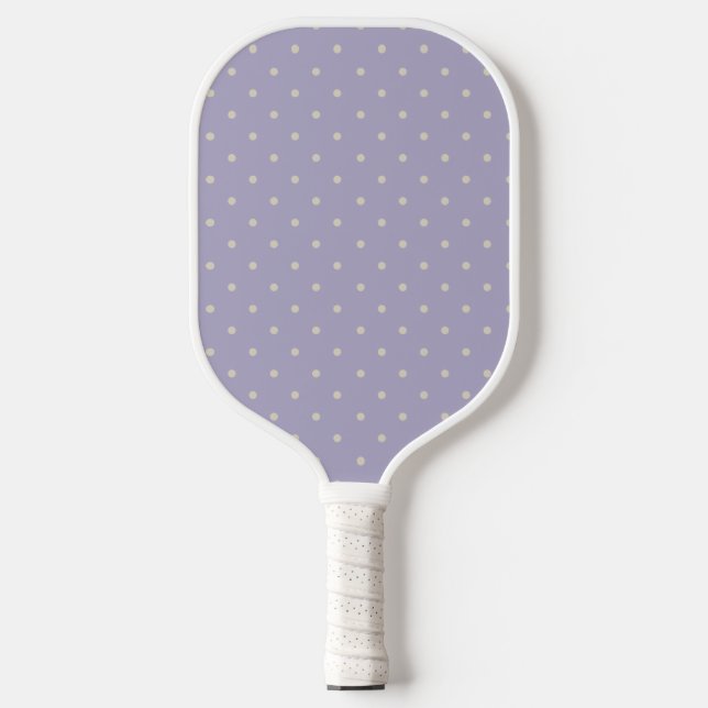 Polka Dots Lavender Cream Polka Pattern Pickleball Paddle (Front)