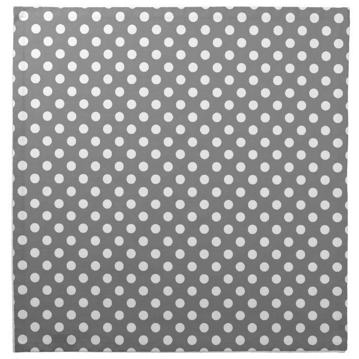 Polka Dots   Light Gray on Gray Printed Napkin