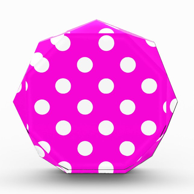 Polka dots magenta #FF00DC Acrylic Award (Front)