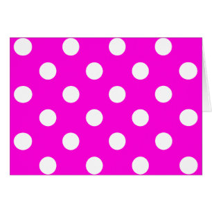 Polka dots magenta #FF00DC Cards