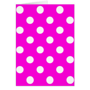Polka dots magenta #FF00DC Cards