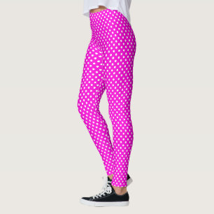 Polka dots magenta #FF00DC Leggings