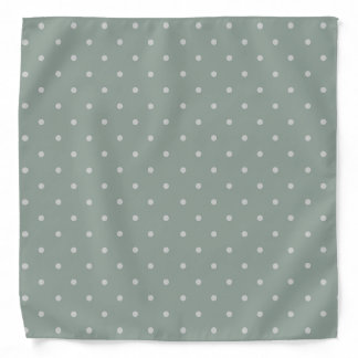Polka Dots Mint Green and Soft Gray Polka Pattern Bandana