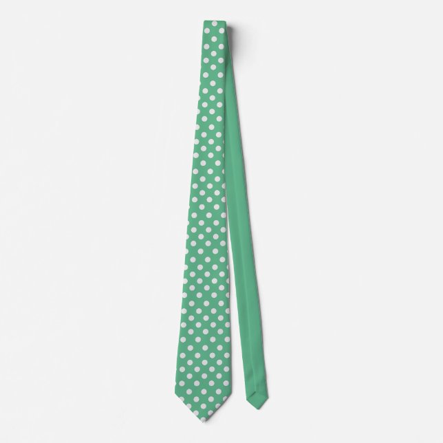 Polka dots mint green neck tie (Front)