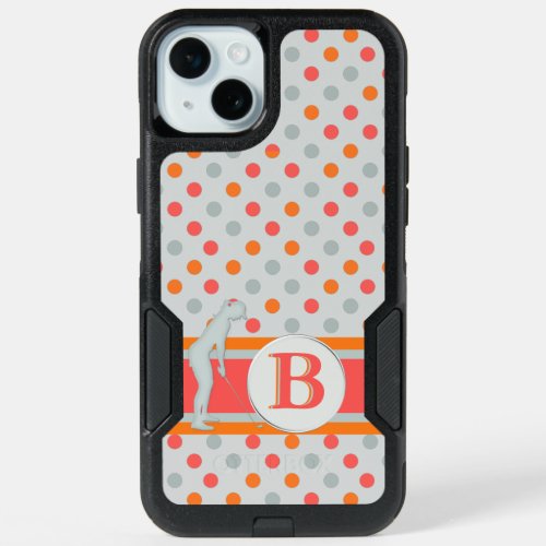 Polka dots Monogram for Golfer iPhone 15 Plus Case