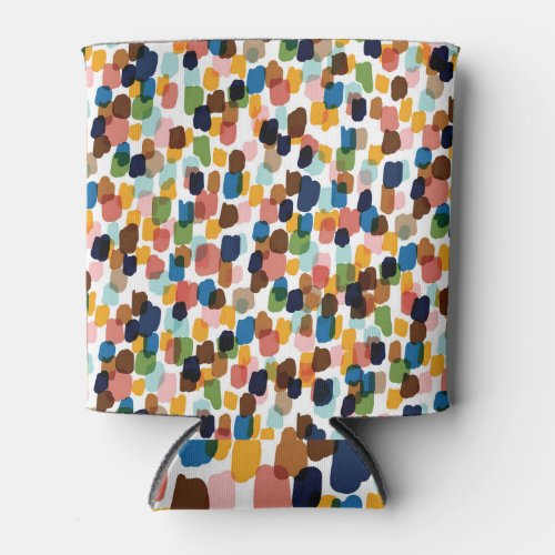 Polka Dots Multicoloured Hand Paint Can Cooler