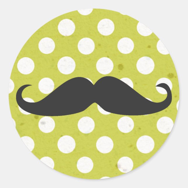 Polka Dots & Mustache Stickers (Front)