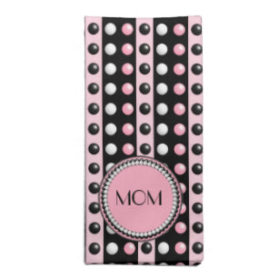 Polka dots n Stripes Monogrammed Dinner Napkins