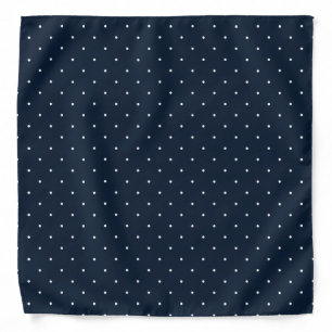 Polka Dots Navy Blue White Classic Dotted Pattern Bandana