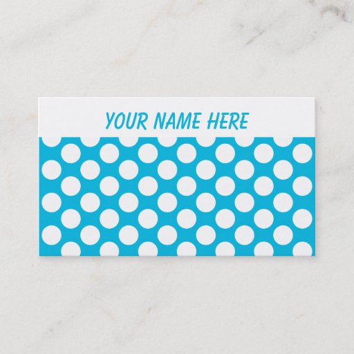 Customizable Polka Dots on Blue Business Card