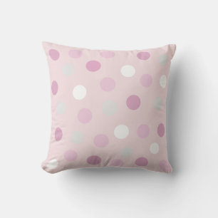 Polka Dots on Light Rose Gold Throw Pillow