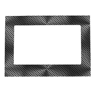 Polka Dots on Metal Plate 01x4 Black BG Magnetic Frame