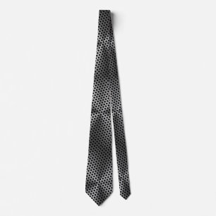 Polka Dots on Metal Plate 01x4 Black BG Neck Tie