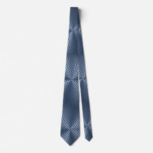 Polka Dots on Metal Plate 01x4 Blue BG Neck Tie