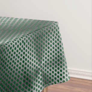 Polka Dots on Metal Plate 01x4 DGreen BG Tablecloth