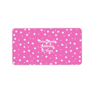 Polka Dots on Pink Background Label