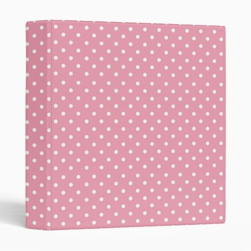 Polka Dots on Pink Pattern 3 Ring Binder