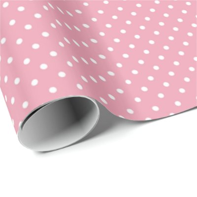 Polka Dots on Pink Pattern Wrapping Paper